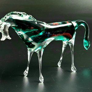 Vintage Horse Figurine - Armando Jacobi - Glass -Beautiful & Excellent Condition